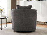 360&deg Swivel Chair, 38.2" Accent Chair Sofa, Upholstered Swivel Barrel Sofa Chair with a Throw N719P288552E