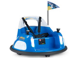 Blue 5-Point Seat Belt Kids Bumper Car with Flashing Lights & Music, Safe 0.7-1.2 MPH Ride-On Toy 49850599