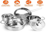 Stainless Steel Cookware Set Fast Even Heat Induction Pots Pans Set Dishwasher Safe with 2.7/3.7 62308857
