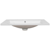 ZUN 30" Single Bathroom Vanity Top with White Basin, 3-Faucet Holes, Ceramic, White N725P171538K