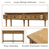 Console Table Sofa Table Easy Assembly with Two Storage Drawers and Bottom Shelf for Living Room, 04824171