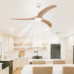 ZUN 52" Ceiling Fan, Indoor Outdoor Ceiling Fan With Light with Remote Control, Noiseless Reversible W1592P176976