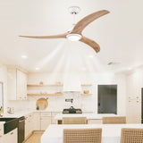 ZUN 52" Ceiling Fan, Indoor Outdoor Ceiling Fan With Light with Remote Control, Noiseless Reversible W1592P176976