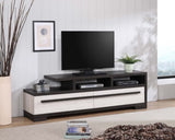 1pc Entertainment Console Modern Design Chalk Ebony Wood Finish Open Shelf Two Spacious Drawers TV B2741P295141