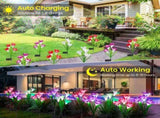 Outdoor Solar Lights, 4 Pack Solar Garden Light with Bigger Lily Flowers, Waterproof 7 Color 87382958