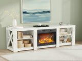 58 inch white double-sided cross fireplace cabinet 149 * 40 * 60cm 18 inch fireplace core 05117543