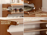 3 Tier Bamboo Shoe Rack, Free Standing Shoe Storage Organizer with Wood Grain Finish, Space Saving 21510435