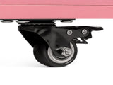 Nail Desk Folding Table, Pink MDF Manicure Station w/ 2 Drawers & 1 Door Cabinet for Nail Art Salon 58463404