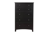 Contemporary Black Finish 1pc Chest of Drawers Plywood Pine Veneer Bedroom Furniture 5 drawers Tall HS00F4237-ID-AHD