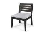 Outdoor Acacia Wood Armless Dining Chair with Cushions , Sandblasted Dark Light 60320.00SDGRY