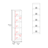 FM FURNITURE Beaver Balley Bookcase with Open Storage and 5 Shelves, Stained Walnut B128P301395