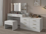 Large Makeup Vanity with Lights, Vanity Table with Charging Station, Vanity Desk with Mirror and 10 28093382