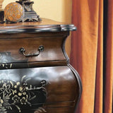 Oak and Antique Black 3-Drawer Chest B062P209050