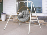 133*137*180cm Wrought Iron Four-Legged Standing 200kg Three Rings Hanging Chair Frame White 84409796