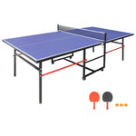 ZUN 8ft Mid-Size Table Tennis Table Foldable & Portable Ping Pong Table Set for Indoor & Outdoor Games 59711211