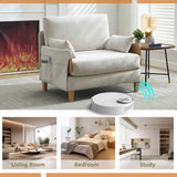 Foldable sofa bed recliner, 3-in-1 convertible sleeper, mid-century modern decor, suitable for small W395P290556