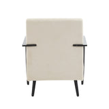26.38" Modern Beige Lounge Chair with Polyester Upholstery and Sturdy Metal Frame, Ideal for Living N767P236501B
