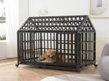Heavy Duty Dog Cage pet Crate with Roof & window on roof W206115370