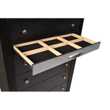 Matrix Traditional Style 5 Drawer Chest made with Wood in Black 808857772084
