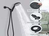 Matt black high pressure multi function with hand held shower faucet 61101347