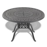 ZUN Ø47.24-inch Cast Aluminum Patio Dining Table With Black Frame and Umbrella Hole W1710P166032