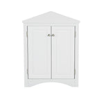 ZUN White Triangle Bathroom Storage Cabinet with Adjustable Shelves, Freestanding Floor Cabinet for Home 88522667