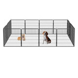 ZUN Dog Pens Outdoor 32" Height Foldable 16 Panels Heavy Duty Metal Portable Dog Playpen Indoor W1422112803