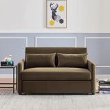 ZUN Double seat sofa bed sofa with pull-out bed, adjustable backrest with 2 lumbar pillows for small 40758871