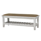 Antique White Bench B062P153591