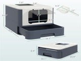 White Large Cat Litter Box Front Entry Top Exit, with Matching Scoop 36599739