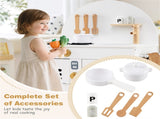 White Wooden Kids Play Kitchen with Interactive Stove & Sink, ASTM/CPSIA Compliant Pretend Cooking 58079730