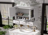 4-in-1 Bathroom Mirror Cabinet, 24-inch Wall Mounted Medicine Cabinet with Drawers & Organizer 67622975