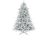 HOMCOM 7.5 ft Artificial Frosted Christmas Tree with Realistic Branches, Wide Full Spruce Holiday W2225P485592