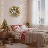 20 Inch Christmas Wreath Door Decor with Warm White LED Lights Christmas Decor FBA shipment 00228642