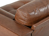 Mirod Mid-Century Modern PU Leather 3-Seat Sofa, Tufted Design, Solid Wood Legs, 2 Bolster Pillows, N760P285734G