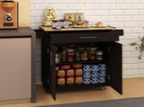 Kitchen island rolling trolley cart with 1 drawer & 2 doors with Adjustable Shelves & towel rack & W282P184187