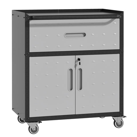 ZUN Sturdy and Durable Metal Tool Cabinet for Garage Wheels - Mobile Heavy-Duty Storage Cabinet 99393460