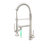 ZUN Heavy Duty Commercial Style LEDKitchen Sink Faucet, Single Handle Pre-Rinse Spring Sprayer Kitchen W1932P172301