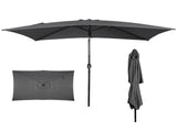 10 x 6.5 FT Square Patio Umbrella, Tilting Outdoor Sun Shade Umbrella with 6 Iron Ribs & Iron Pole, 19146817