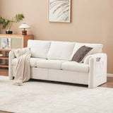 004-Modern 3-Seater Sofa 77" Chenille Couch - Plush Triple Seater Sofa with High-Density Foam W2636P232362