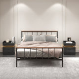 1 Set Nightstand with Adjustable LED Strip Light, 2-drawers, Large Storage Space, Suitable for W368P239006