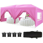 ZUN 10'x20' Folding Canopy with 6 Removable Sidewalls Outdoor Event Shelter UPF 50+ Gazebo Portable W2185P191601