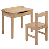 Flip Top Kids Table and Chair Set, Wood Activity Table Set with Storage Space for Arts Crafts, 58293120