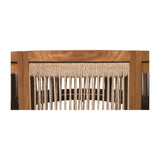 27.95" Acacia Wood Outdoor Coffee Table - Handwoven Rope Accent Boho Patio Table with All-Weather N767P300153A