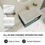 28 Inch Bathroom Vanity with Ceramic Sink, For Small Bathroom, Bathroom Vanity with Soft Close Door W999P146023