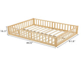 Fence with door and decking, natural wood color, painted surface, pine wood, Queen children's 90863553