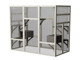 62.6" Outdoor Wooden Cat House Large Catio, Solid Wood Cat Cage Shelter Enclosure Playpen with W773P396361
