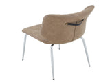 Dining Chairs Set of 4, Khaki Oil Waxed Leather Dining Chairs with Electroplated Metal Legs, W3493P444869