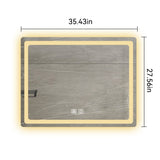 36 in. H LED Single Vanity Mirror in Polished Crystal Vanity LED Mirror for W2026P203669