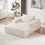 75-Inch Corduroy Sponge Sofa Lounge Chair,No Assembly Required,Fluffy Modern Sleeper Chair for W834P206088